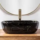 Умывальник (раковина) REA BELINDA BLACK MARBLE SHINY накладной черный (REA-U8907)