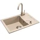 Кухонна мийка REA NILS BEIGE набір 5в1 (ZLE-00102)