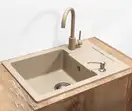 Кухонна мийка REA NILS BEIGE набір 5в1 (ZLE-00102)