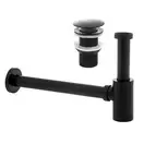 Сифон універсальний для раковины (умивальника) Yoka BLACK MAT CLICK-KLAK черный (SYPOP-14-BLK)