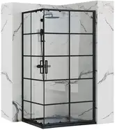 Душова Кабіна REA Concept Чорний 80x100 + Душовий Піддон Savoy Чорний KPL-K6389-K4087 (KPL-6389-4087)