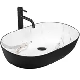Умывальник (раковина) REA CLEO 61 BLACK AIAX MATT накладной (REA-U6625)