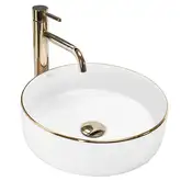 Rea SAMI GOLD EDGE Умывальник накладной, белый (REA-U6758)