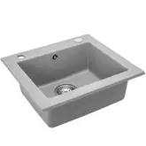 Гранитная кухонная мойка REA WEST GREY серая (ZLE-00122)