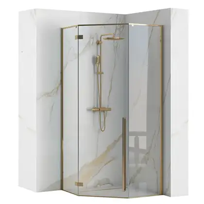 Душова Кабіна REA Золото 90x90 + Душевий Піддон REA 90x90 KPL-4904-8543 Душова Кабіна REA Золото 90x90 + Душевий Піддон REA 90x90 KPL-4904-8543
