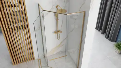 Душова Кабіна REA Золото 90x90 + Душевий Піддон REA 90x90 KPL-4904-8543 Душова Кабіна REA Золото 90x90 + Душевий Піддон REA 90x90 KPL-4904-8543