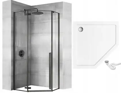 Душова Кабіна REA Чорний 90x90 + Душевий Піддон REA 90x90 KPL-5622-6522 Душова Кабіна REA Чорний 90x90 + Душевий Піддон REA 90x90 KPL-5622-6522