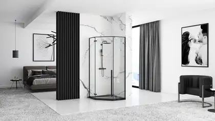 Душова Кабіна REA Чорний 90x90 + Душевий Піддон REA 90x90 KPL-5622-6522 Душова Кабіна REA Чорний 90x90 + Душевий Піддон REA 90x90 KPL-5622-6522