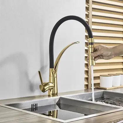 Смеситель для кухни REA GASPAR BLACK GOLD золотой высокий (REA-B1019) Смеситель для кухни REA GASPAR BLACK GOLD золотой высокий (REA-B1019)
