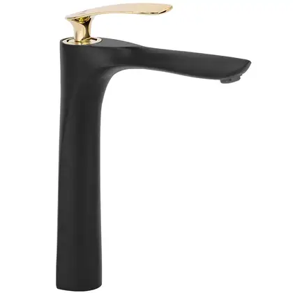 Смеситель для раковины (умывальника)  REA ORBIT BLACK GOLD высокий (REA-B2055)