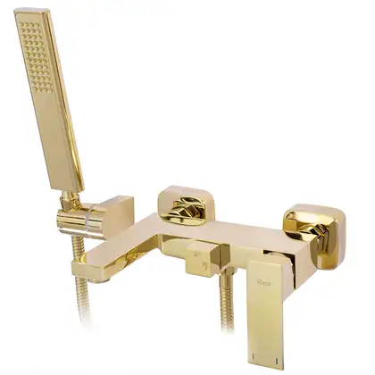 Rea Fenix Gold Смеситель для ванны и душа, золотой (REA-B5666) Rea Fenix Gold Смеситель для ванны и душа, золотой (REA-B5666)