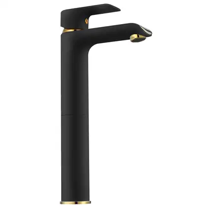 Rea Bloom Black Gold Смеситель для раковины, высокий, черный (REA-B9936) Rea Bloom Black Gold Смеситель для раковины, высокий, черный (REA-B9936)