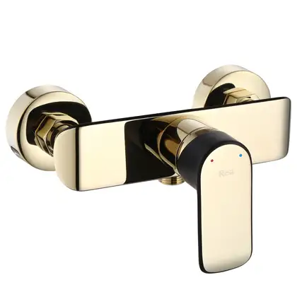 Смеситель для ванны и душа REA BLOOM BLACK GOLD настенный без излива (REA-B9938) Смеситель для ванны и душа REA BLOOM BLACK GOLD настенный без излива (REA-B9938)