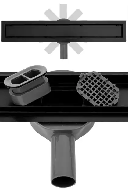 Трап для душа REA NEO PRO BLACK 2в1 черный 80 см (REA-G8907) Трап для душа REA NEO PRO BLACK 2в1 черный 80 см (REA-G8907)