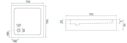 Душовий Піддон + сифон REA EGO Slim 80x80x5 REA-K011P Душовий Піддон + сифон REA EGO Slim 80x80x5 REA-K011P