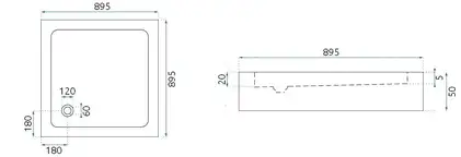Душовий Піддон + сифон REA EGO Slim 80x80x5 REA-K011P Душовий Піддон + сифон REA EGO Slim 80x80x5 REA-K011P