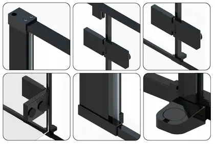 Душевая кабина REA FARGO BLACK MAT 90х120 (REA-K3214) Душевая кабина REA FARGO BLACK MAT 90х120 (REA-K3214)