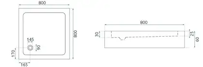 Душевой поддон REA SAVOY 80X80 BLACK (REA-K4804)