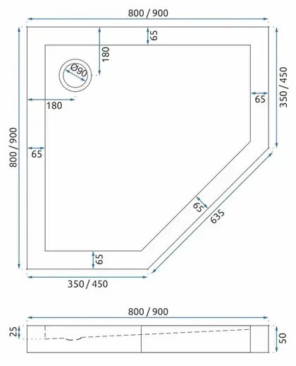 Душевая кабина REA HEX BLACK 90х90 (REA-K8979)