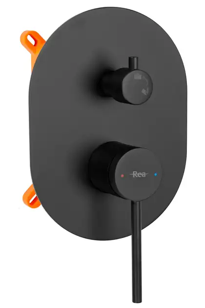 Rea Oval Black Душевая система скрытого монтажа, черная (REA-P8467)