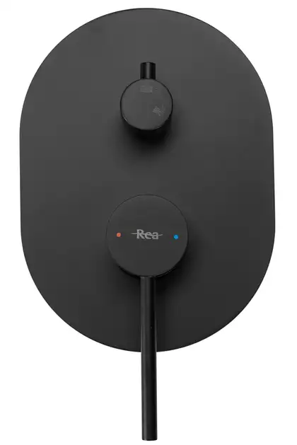 Rea Oval Black Душевая система скрытого монтажа, черная (REA-P8467)