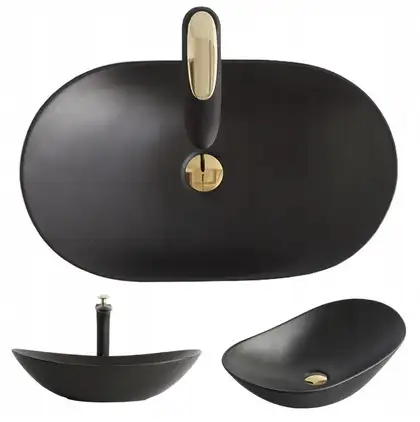 Умывальник (раковина) REA ROYAL 60 BLACK MAT накладной черный (REA-U0442) Умывальник (раковина) REA ROYAL 60 BLACK MAT накладной черный (REA-U0442)