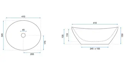 Rea Sofia Gold Edge Раковина накладна, біла з золотом (REA-U3287)