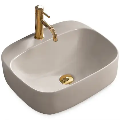 Умывальник (раковина) REA LUIZA 50 LIGHT GREY MATT накладной серый матовый (REA-U5601) Умывальник (раковина) REA LUIZA 50 LIGHT GREY MATT накладной серый матовый (REA-U5601)