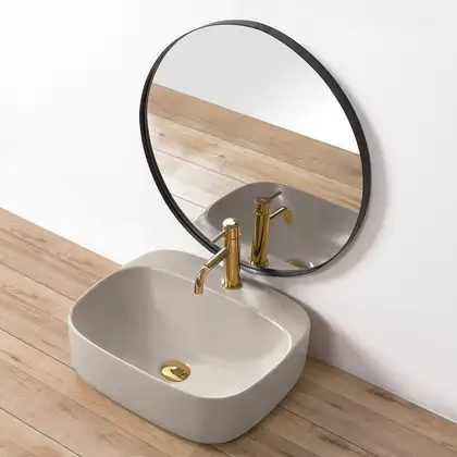 Умывальник (раковина) REA LUIZA 50 LIGHT GREY MATT накладной серый матовый (REA-U5601) Умывальник (раковина) REA LUIZA 50 LIGHT GREY MATT накладной серый матовый (REA-U5601)
