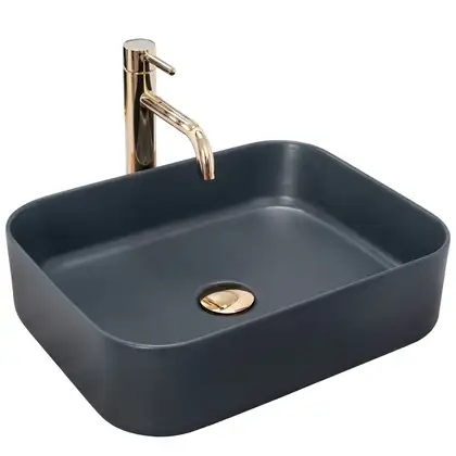 Умывальник (раковина) REA KAYA NAVY BLUE MAT накладний (REA-U5656)