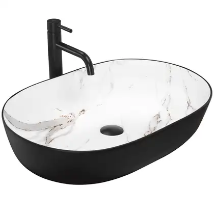 Умывальник (раковина) REA CLEO 61 BLACK AIAX MATT накладной (REA-U6625) Умывальник (раковина) REA CLEO 61 BLACK AIAX MATT накладной (REA-U6625)