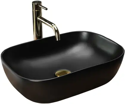 Rea Belinda Black Mat Раковина накладна, чорний мат (REA-U8470) Rea Belinda Black Mat Раковина накладна, чорний мат (REA-U8470)