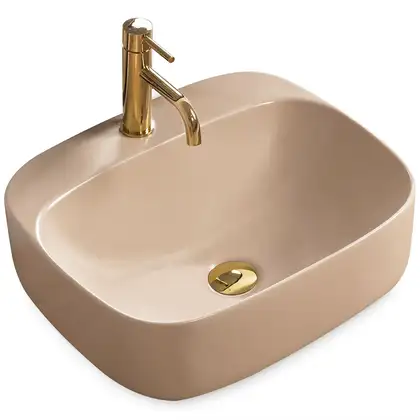 Умывальник (раковина) REA LUIZA 50 BEIGE MAT накладной (REA-U9609) Умывальник (раковина) REA LUIZA 50 BEIGE MAT накладной (REA-U9609)