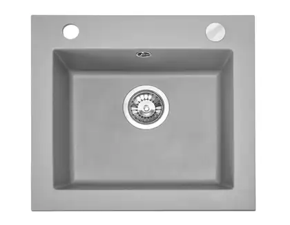 Гранитная кухонная мойка REA WEST GREY серая (ZLE-00122)