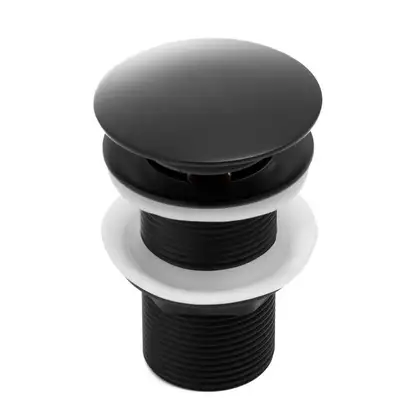 Донный клапан для умывальника Yoka KLIK-KLAK BLACK без перелива черный (BK.POP-14-BP-BLK) Донный клапан для умывальника Yoka KLIK-KLAK BLACK без перелива черный (BK.POP-14-BP-BLK)