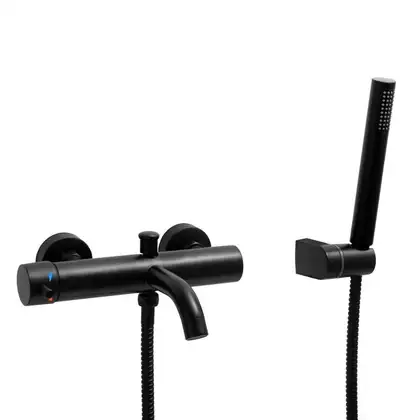 Змішувач для ванни Yoka SUNTO BLACK черный настенный з виливом (BP.SUNTO-BLK)