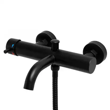 Змішувач для ванни Yoka SUNTO BLACK черный настенный з виливом (BP.SUNTO-BLK)