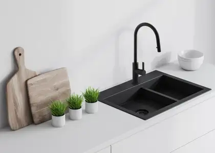 Змішувач для кухні Yoka TEBA BLACK чорний (BZ.TEBA-BLK) Змішувач для кухні Yoka TEBA BLACK чорний (BZ.TEBA-BLK)