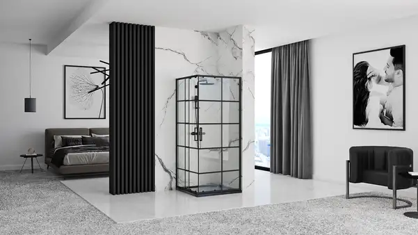 Душова Кабіна REA Concept Чорний 90x90 + Душовий Піддон Savoy Чорний KPL-K5478-K4803 (KPL-5478-4803)
