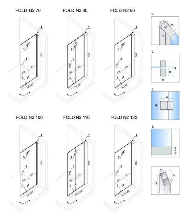 Душова Кабіна REA Fold N2 KPL-K7439-K7437 (KPL-7439-7437)