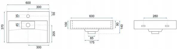 Умивальник GOYA REA 60см + Рама KPL-8901-6534