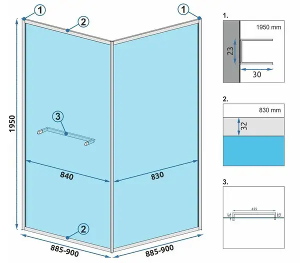 Душова Кабіна REA Space In Чорний 90x90 REA-8881
