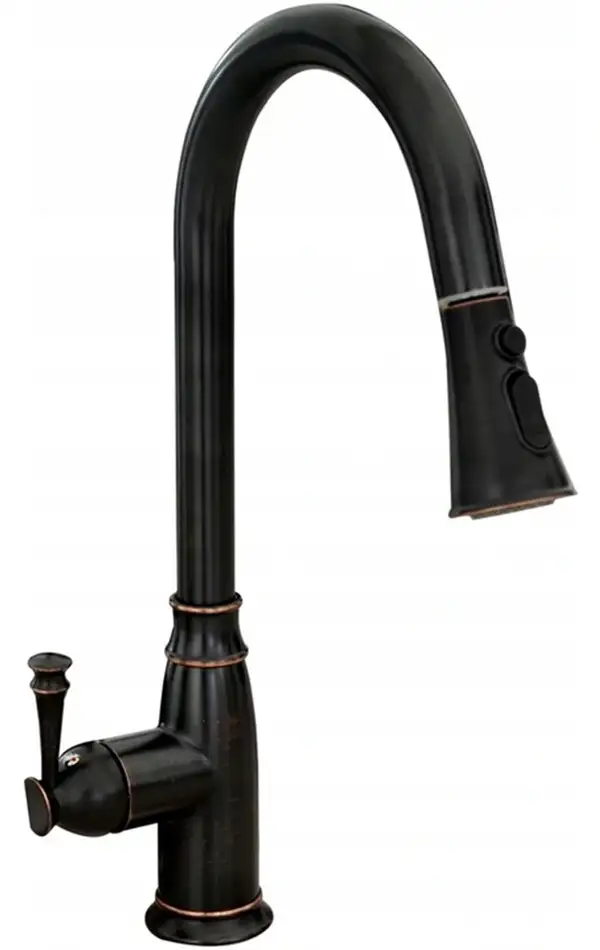 Rea Deco Old Змішувач для кухні, чорний високий (REA-B0182) Rea Deco Old Змішувач для кухні, чорний високий (REA-B0182)