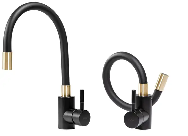 Змішувач для кухні REA CLEVER BLACK GOLD MATT чорний\матове золото (REA-B5219)