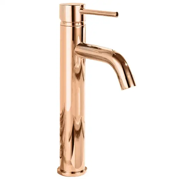 Смеситель для раковины (умывальника) REA LUNGO ROSE GOLD розовое золото высокий (REA-B6321)