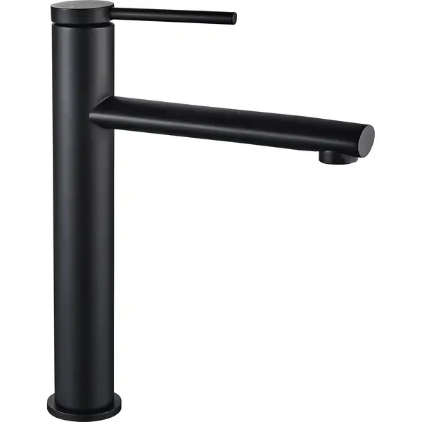 Смеситель для раковины (умывальника) REA OVAL BLACK черный высокий (REA-B6511)