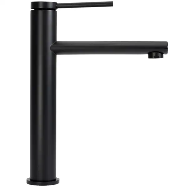 Смеситель для раковины (умывальника) REA OVAL BLACK черный высокий (REA-B6511)