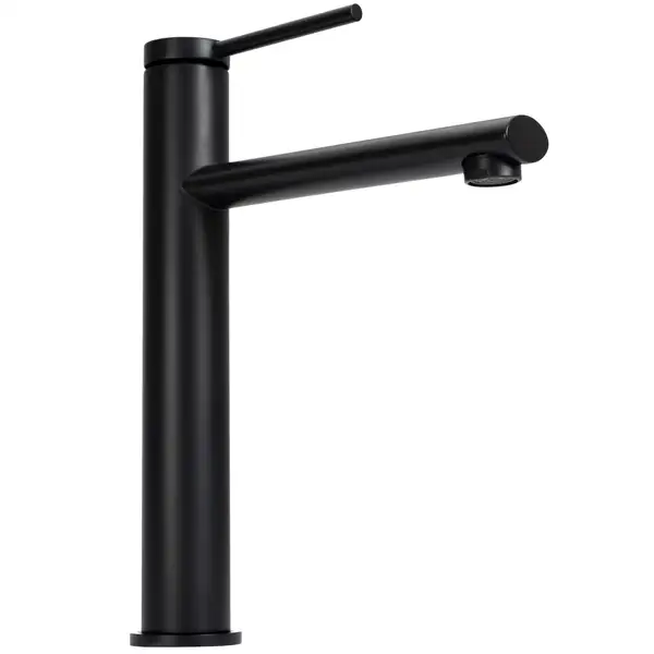 Смеситель для раковины (умывальника) REA OVAL BLACK черный высокий (REA-B6511)