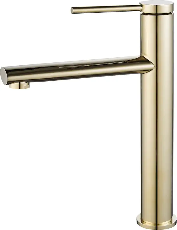 Смеситель для раковины (умывальника) REA OVAL GOLD золотой высокий (REA-B6513)