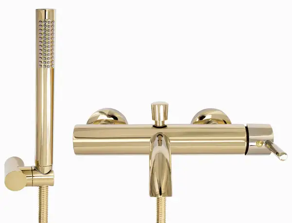 Rea Lungo Gold Змішувач для ванни та душу, золотий (REA-B6635) Rea Lungo Gold Змішувач для ванни та душу, золотий (REA-B6635)